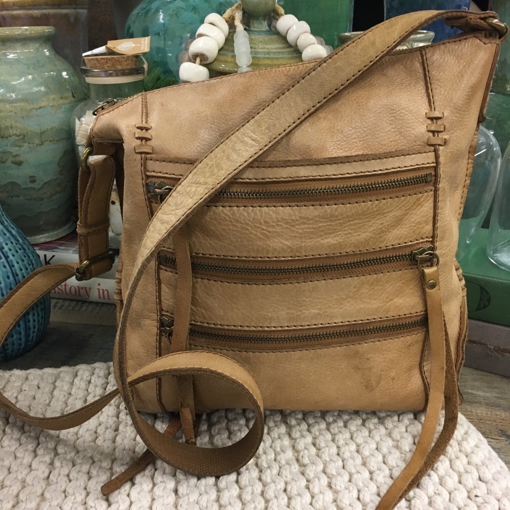 Lucky crossbody bag distressed leather